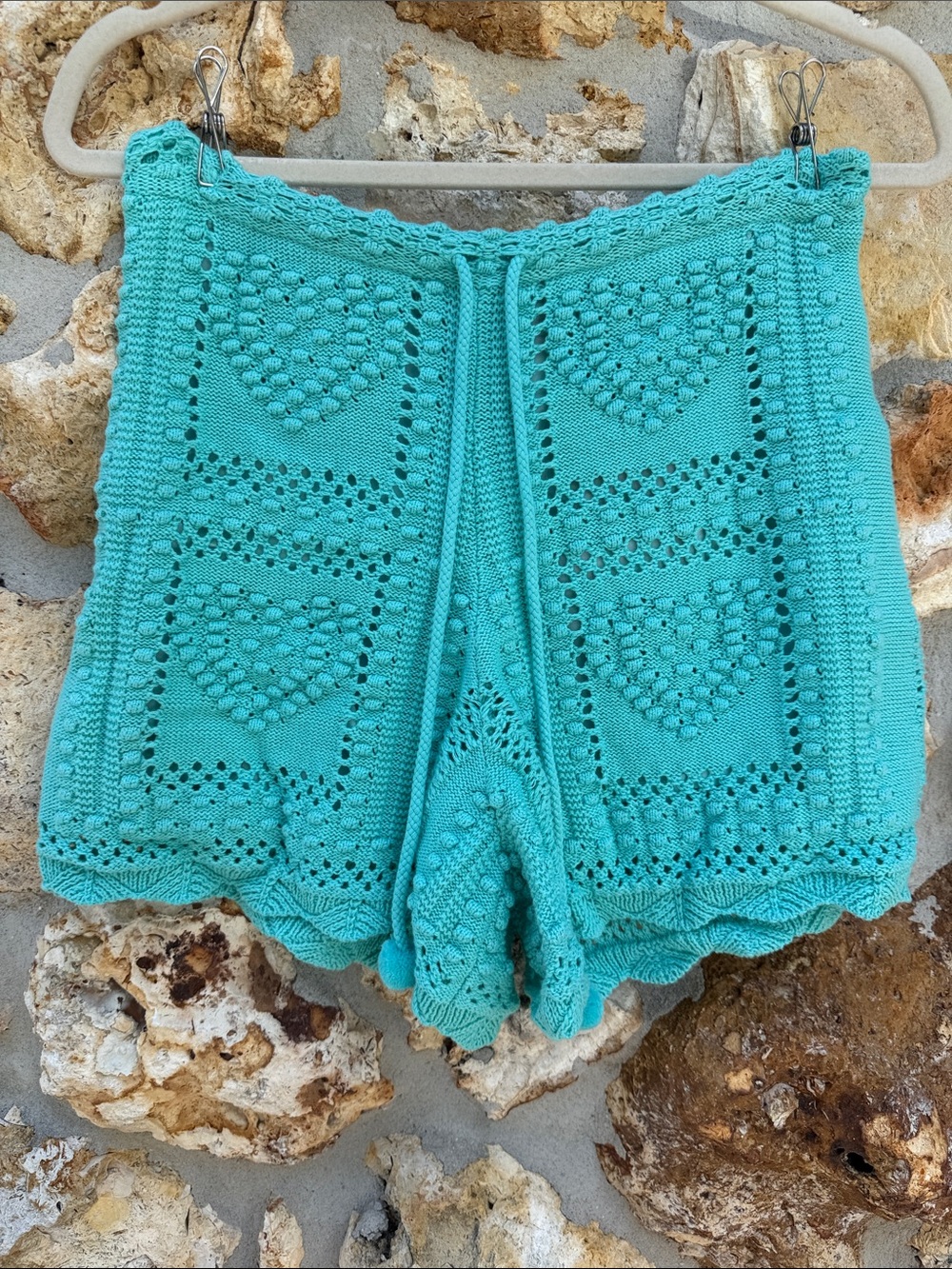Farm rio Anthropologie crochet knit shorts